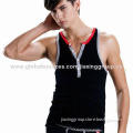 Men's Sports T-shirt with Solid Color, 4N6F Stitching and Contrast Insert, OEM Order are Accepted